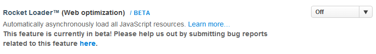 cloudflare_rocketloader Rocket Loader 功能