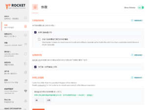 WP Rocket 外掛後台設定